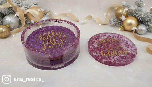 Set av 4 glasunderlägg