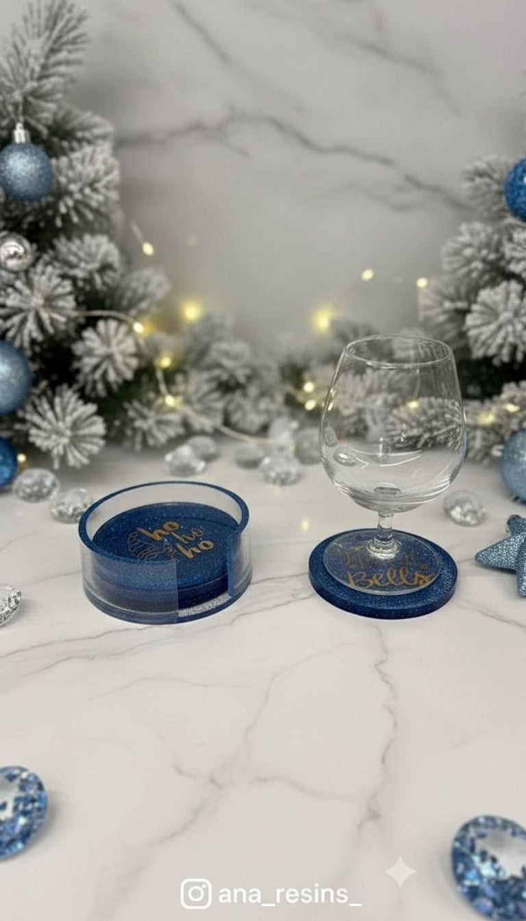 Set av 4 glasunderlägg